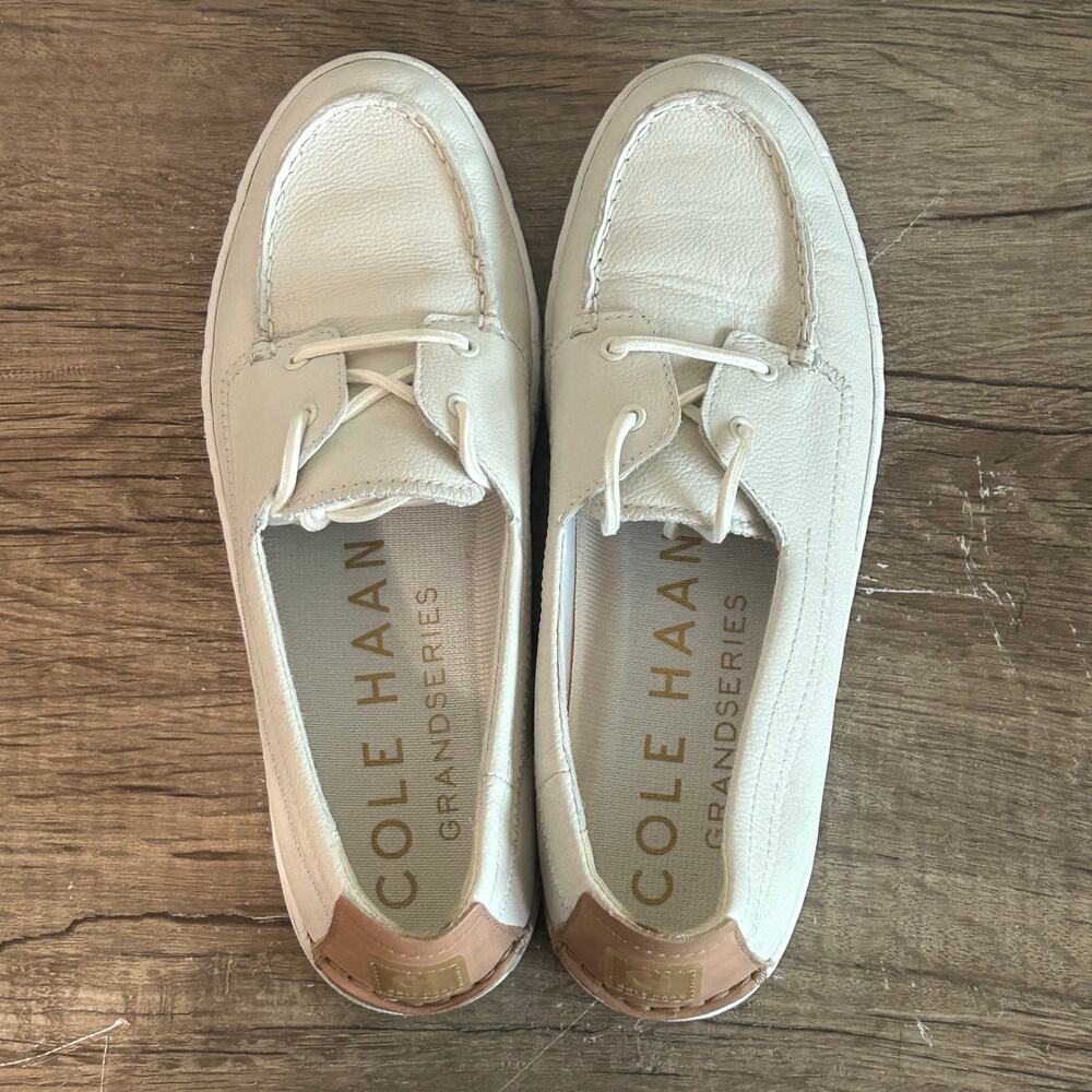 Cole Haan Grand Series Cloud Weekender Women’s Boat Shoes Size 8.5 White - Picture 7 of 8